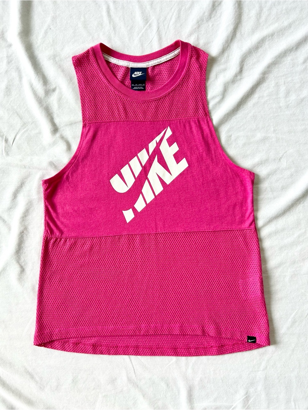 Nike Hot Pink Mesh Back Muscle Tee Tank Top